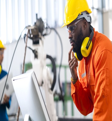 portrait-native-american-engineer-technician-wearing-safty-uniform-hand-contril-automation-robot-arm-welding-machine-with-laptop-industrial-40-factory-background-concept