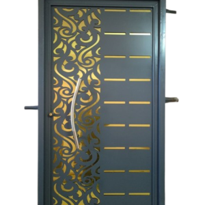 Porte d’entrée découpée au laser noire