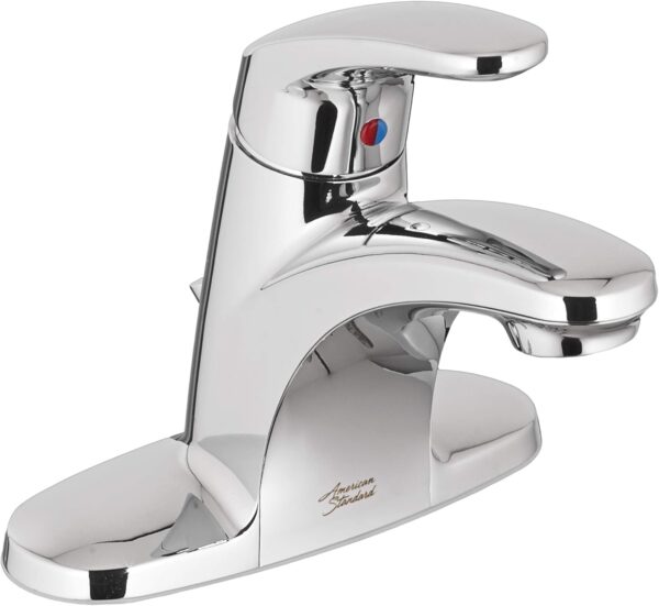 American Standard 7075000.002 Robinet de salle de bain à une poignée Colony Pro avec drain métallique, 1.2 GPM, chrome poli